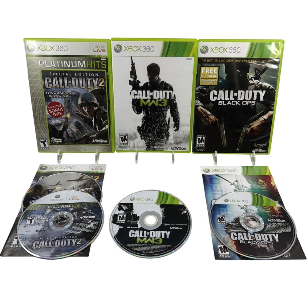 Xbox 360 Call of Duty Lot COD 2 Special Edition MW3 Modern Warfare 3 Black Ops